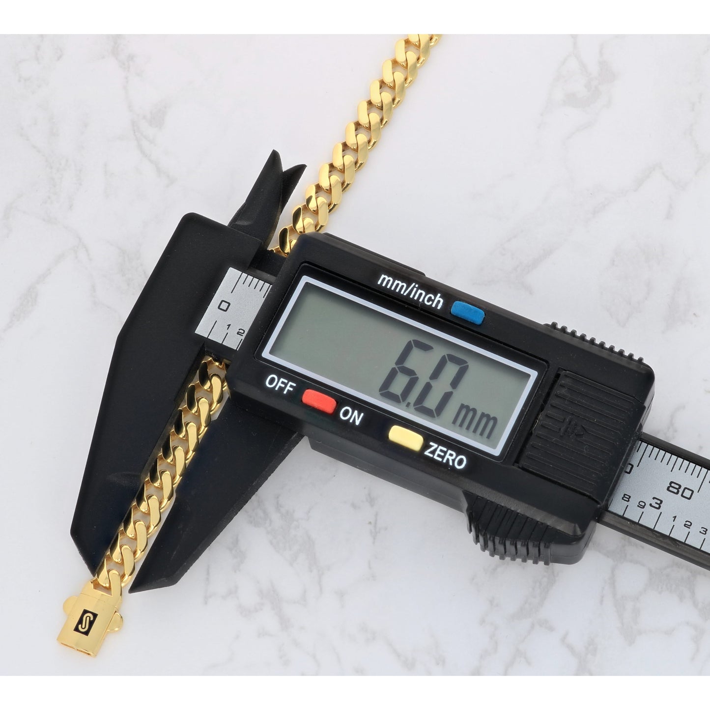 14K Real Yellow Gold Royal Monaco 6Mm Miami Cuban Link Necklace (16"-30") Italian Jewelry for Men & Women