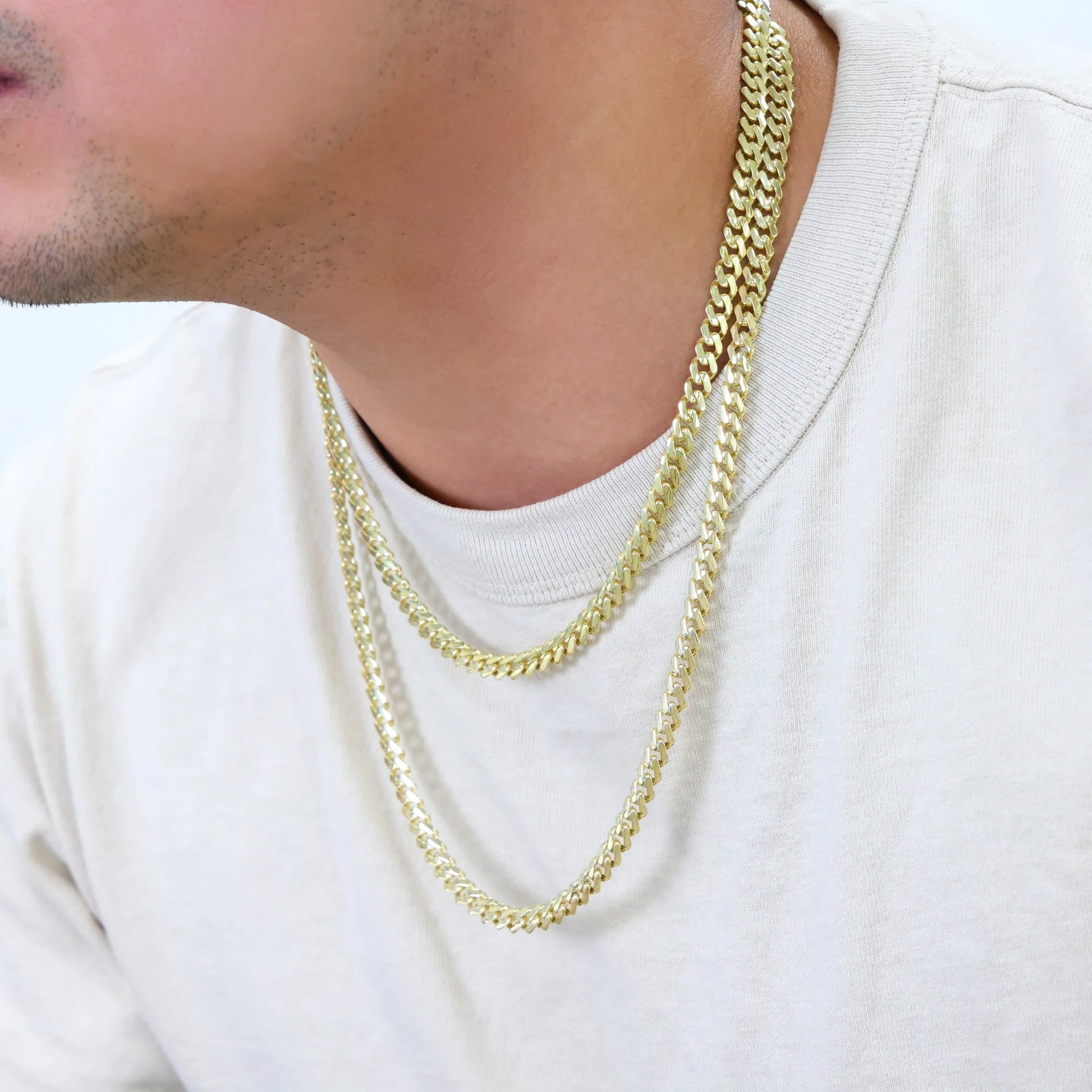 14K Real Yellow Gold Royal Monaco 6Mm Miami Cuban Link Necklace (16"-30") Italian Jewelry for Men & Women