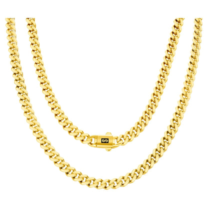 14K Real Yellow Gold Royal Monaco 6Mm Miami Cuban Link Necklace (16"-30") Italian Jewelry for Men & Women