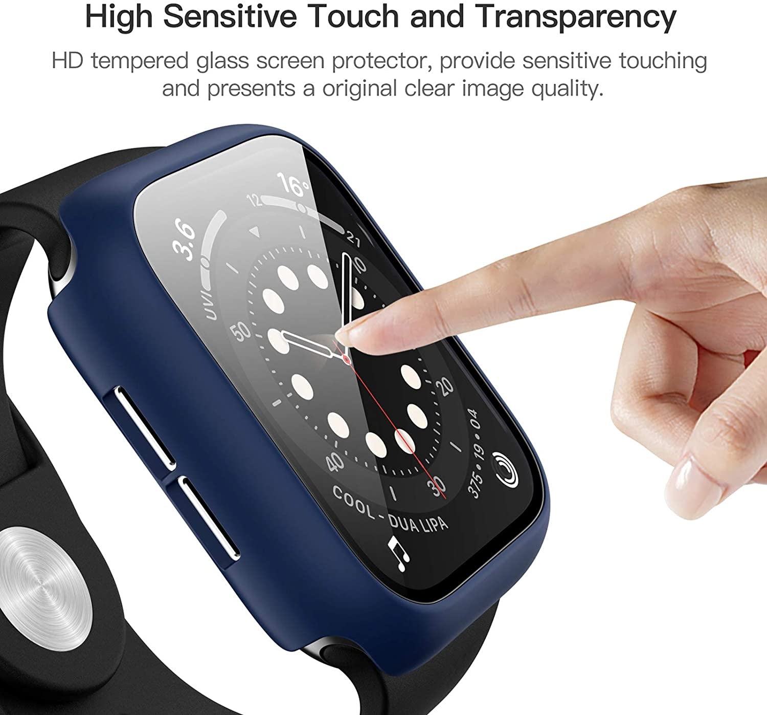 12 Pack Case with Tempered Glass Screen Protector Compatible for Apple Watch 44Mm SE 3 (2025)/SE 2/Se/Series 6/5/4, Hard PC Scratch Resistant Bumper Protective Cover for Iwatch Accessories